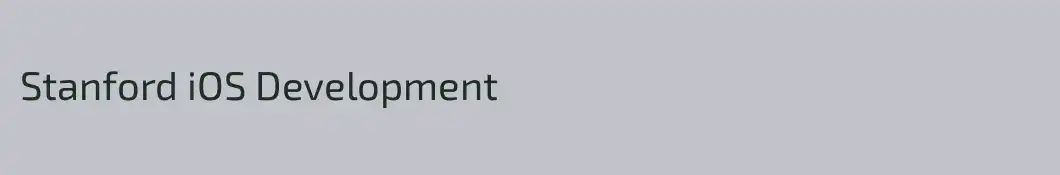 Stanford iOS Development